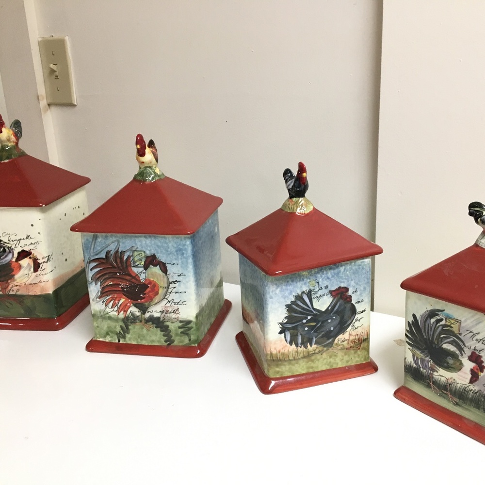 Certified International Susan Winget ROOSTER Canisters